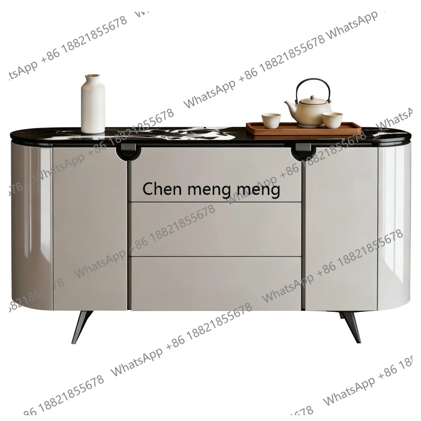 

Italian solid wood dining side storage living room tea side cabinet storage light luxury entrance cabinet