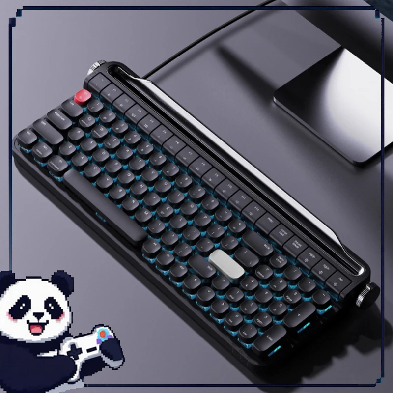 

B705 Механическая клавиатура в стиле ретро с возможностью горячей замены, двухрежимная RGB-клавиатура, совместимая с Ios Mac, планшетом, ноутбуком, настольной офисной клавиатурой