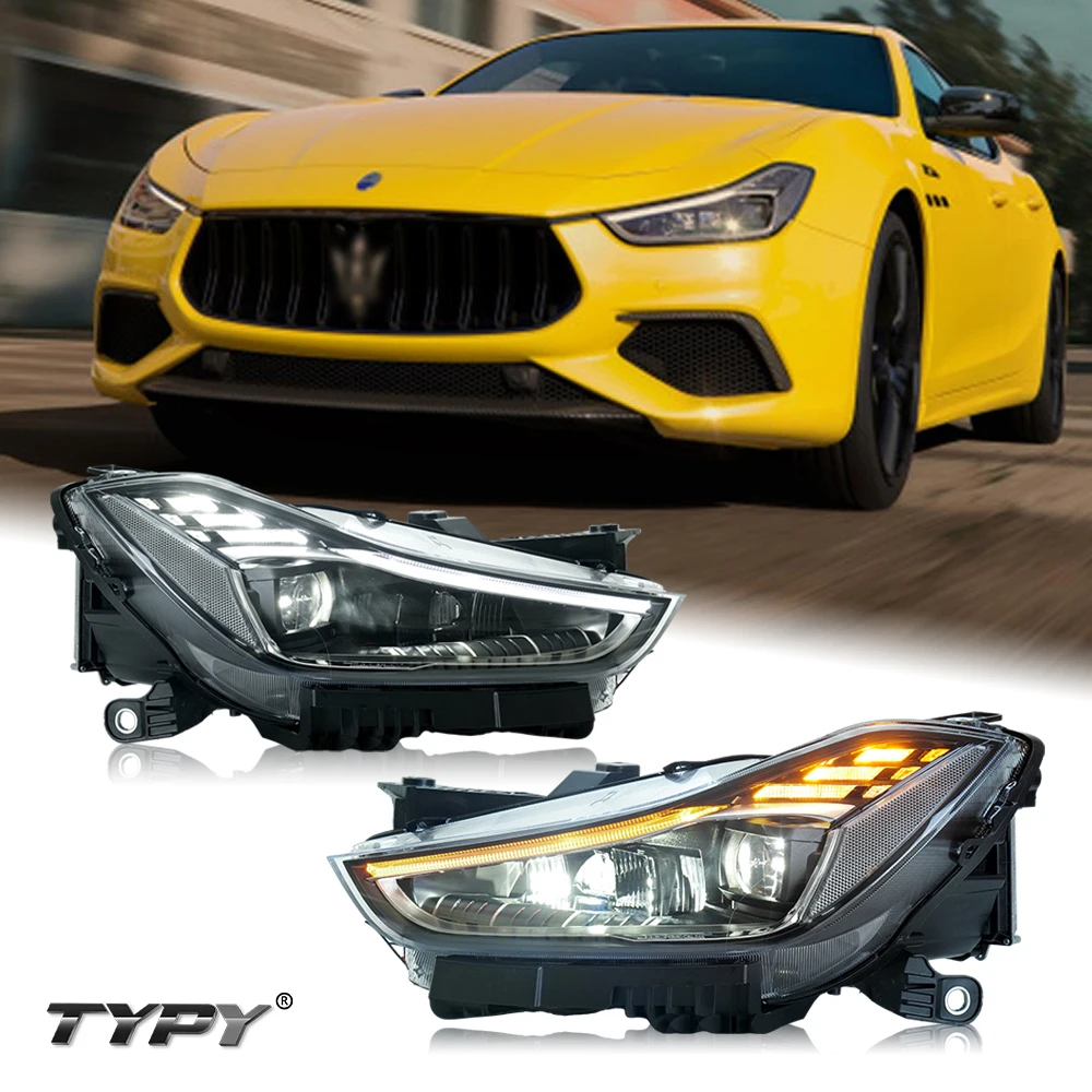 

Old Headlights Upgraded with New 2022 LED Headlights For Maserati Ghibli Headlight 2013 2014 2015 2016 2017 2018 2019 2020 2021