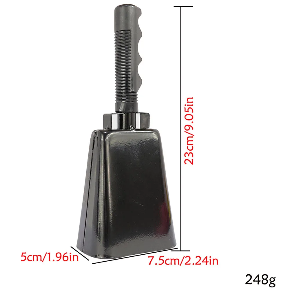 Steel Cowbell with Handle, Ideal for Party Parade, New Years Celebration, Public Markets, Anniversaries, Christmas