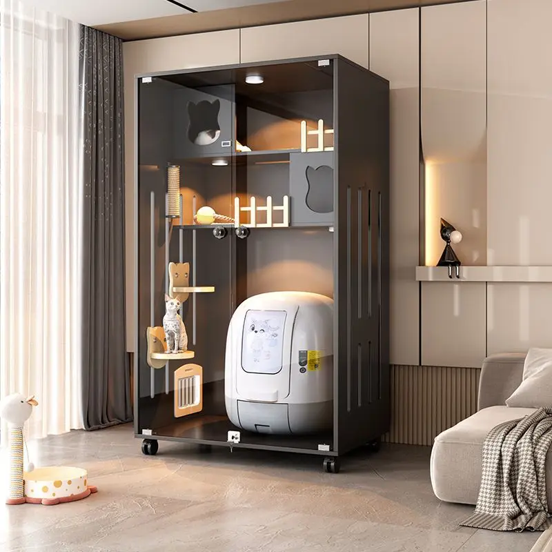 

Cat villa cat cage indoor cat house large space housecan put automatic litter box