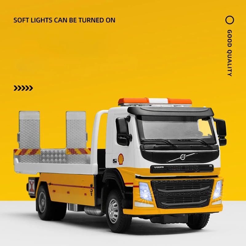 1:50 Volvo Öltanker LKW Anhänger Legierung Anhänger Shell Auto Modell Kinder Sound und Leichtmetall Auto Modell LKW Junge Spielzeug