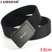 TUSHI New Metal Automatic Buckle Nylon Tactical Belts Golf Sports Adjustable Trousers Webbing Belt Outdoor Work Belt Quick Dry