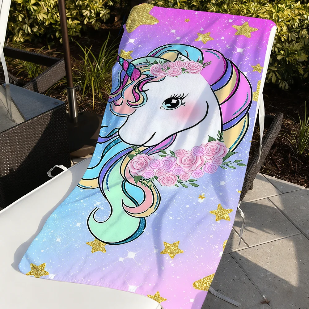 Unicorn Pink Dream Fairy Tale Towel Quick Drying Beach Towels Are Suitable For Swimming Pools Camping Yoga And The Gym