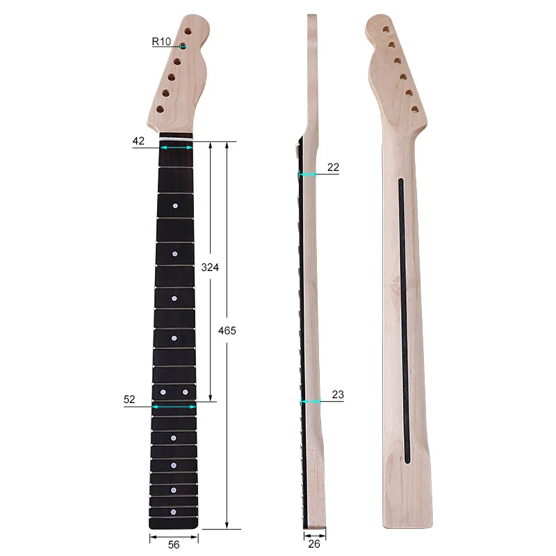 

TL Canadian Maple Rosewood Matte 22 Frets with Peach Tube Beef Bone Pillow Neck DIY Guitar Accessories