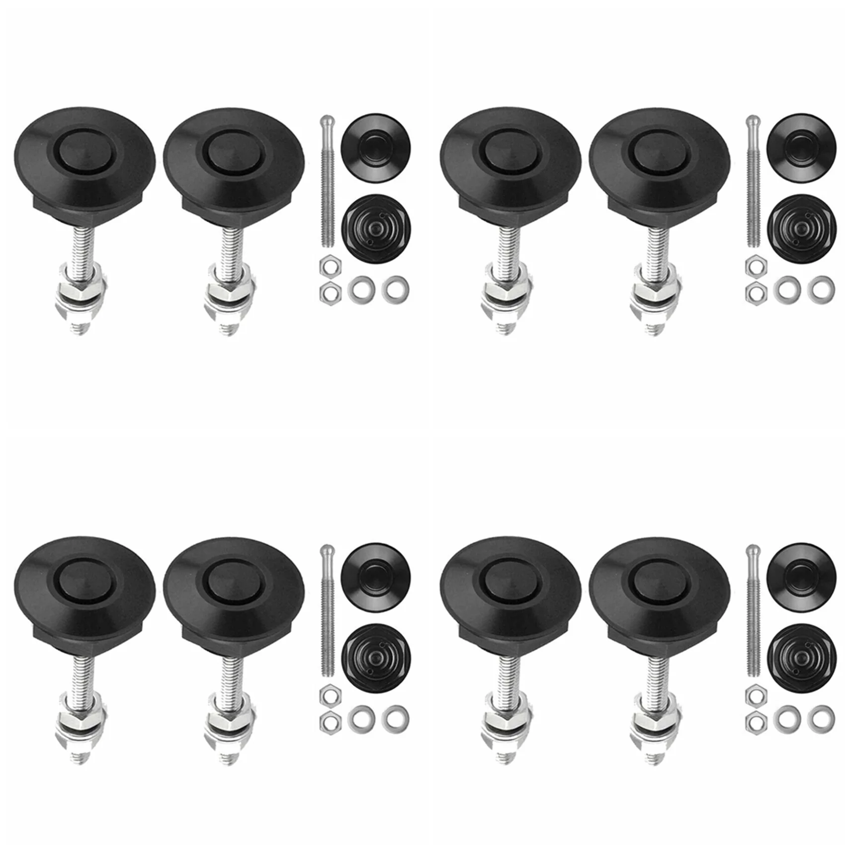 

8 PCS Push Button Quick Release Hood Bonnet Pins Lock Clip Car Bumper Latch Kit