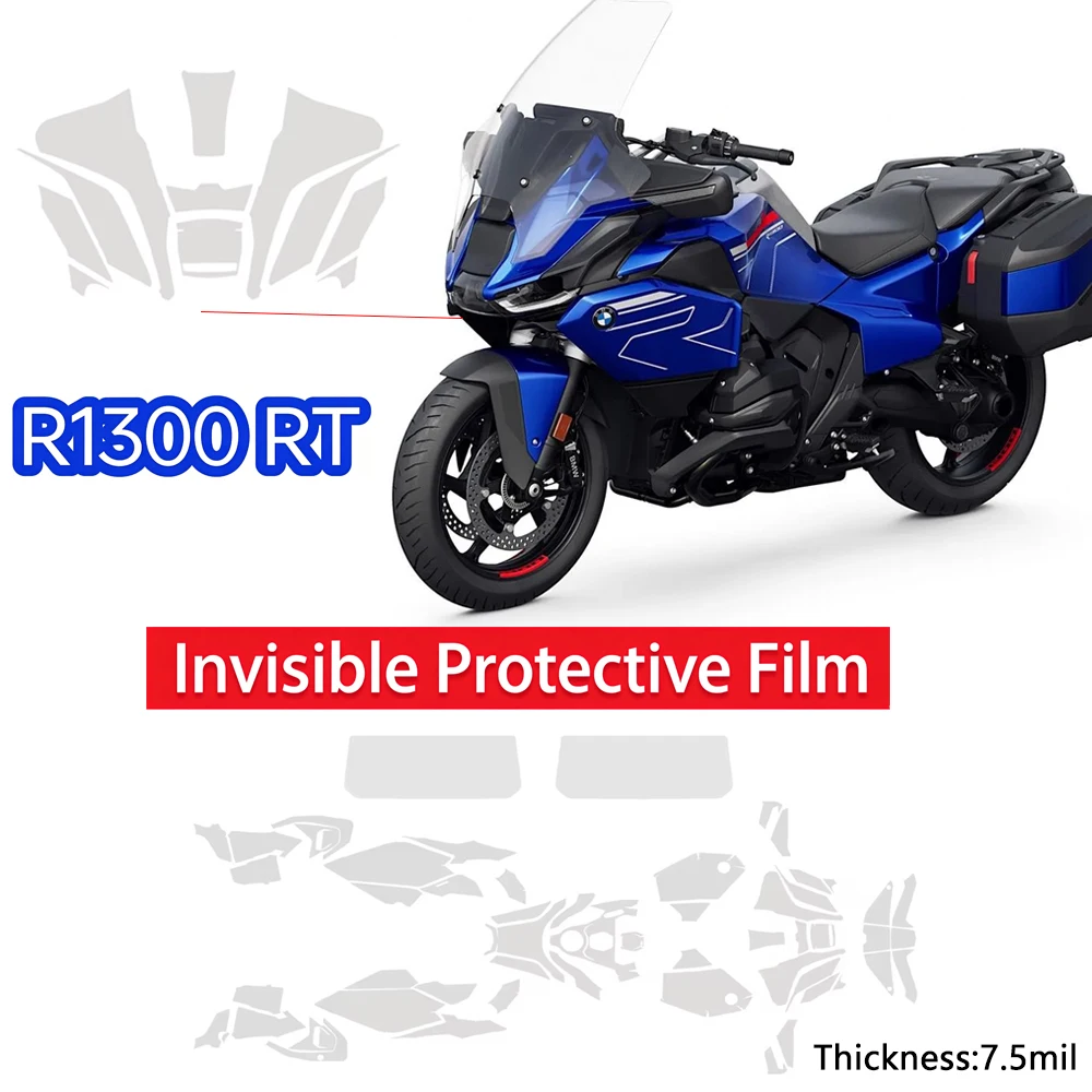 R1300 RT Motorcycle Invisible Automatic Repair Protective Film For BMW R1300 RT 2025  Paint finish Protective Film Thickness:7.5