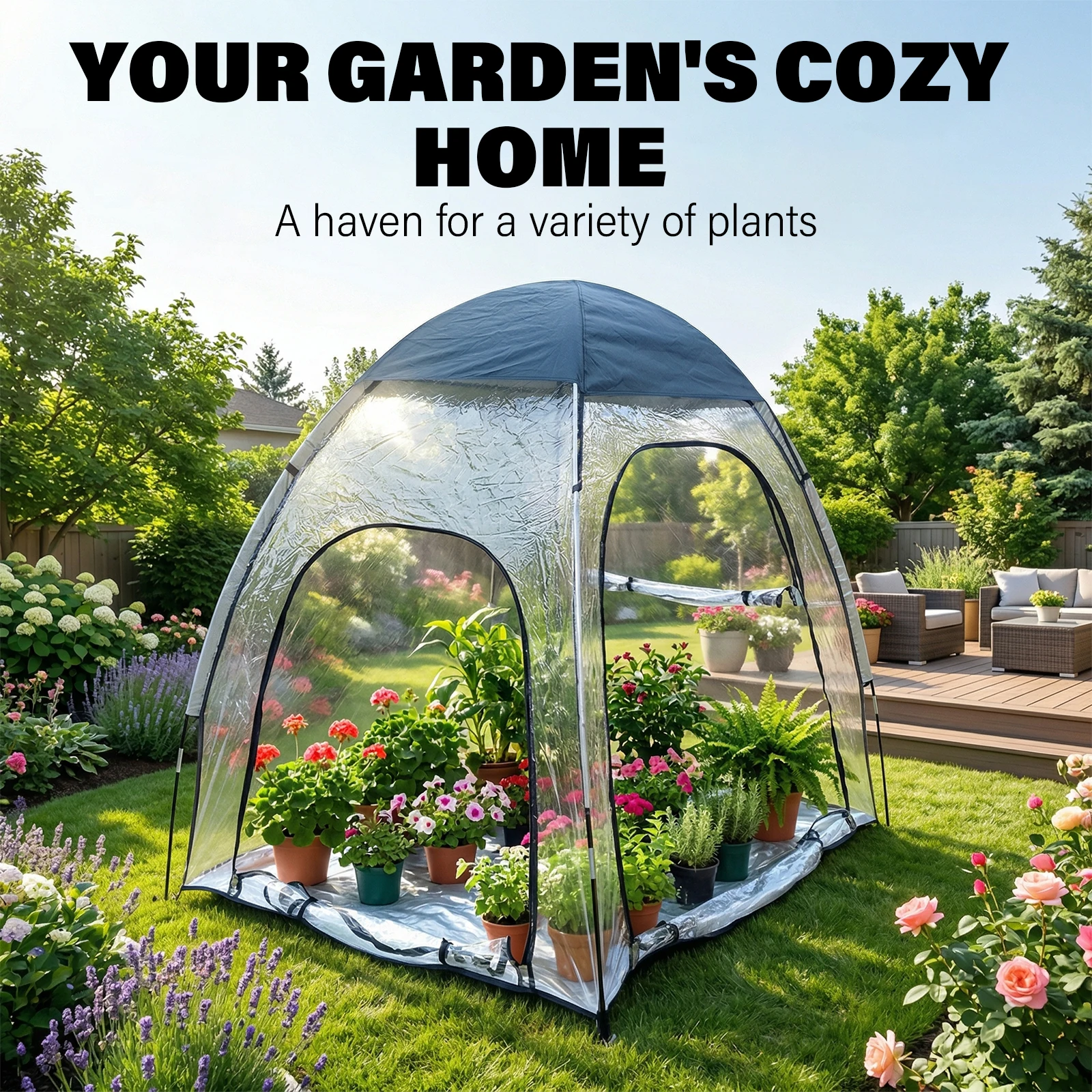 

Portable Transparent Winter Plant Frost Cover for Outdoor Garden Easy Movable Plant Protection Tool for Garden Plant Care And Cu