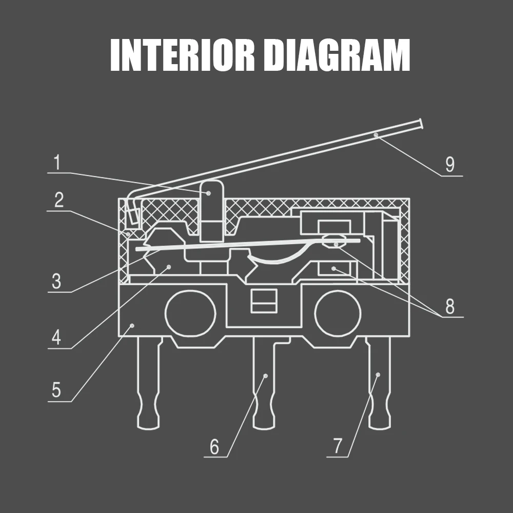 50 PCS KW10-Z6P150 150g Força de Operação Kw3 10A Micro Interruptor Microinterruptor