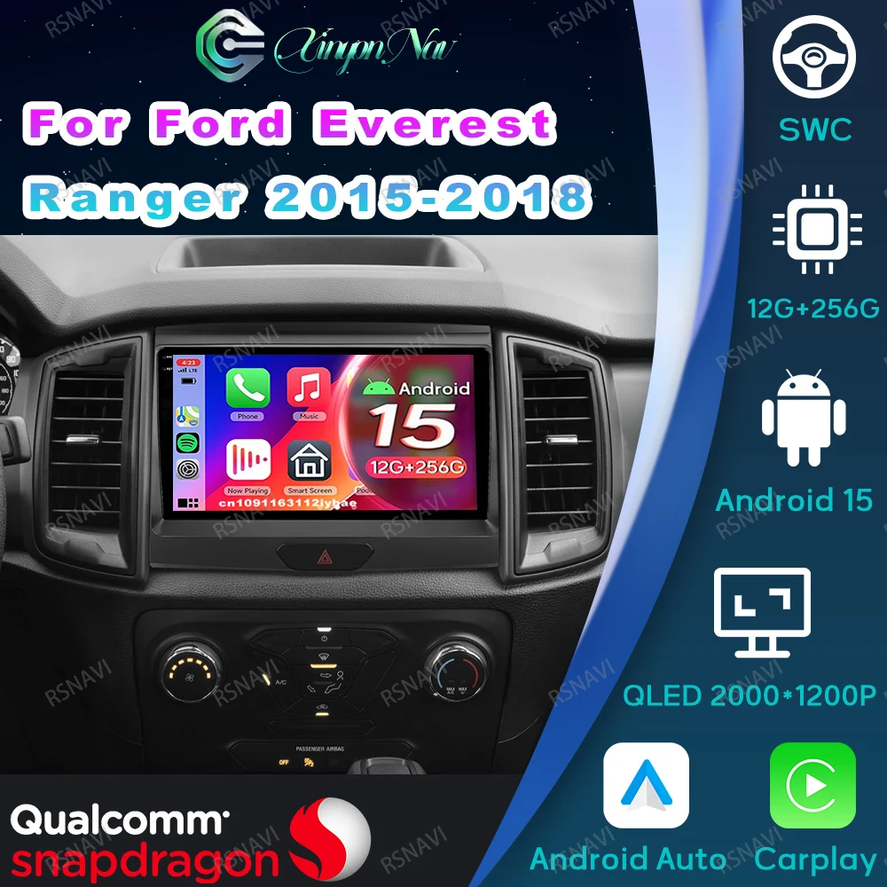 

Android 15 Car Radio For Ford Everest Ranger 2015- 2018 Multimedia Auto Steering Wheel Cover Tesla Model 3 Accessories Lababa BT