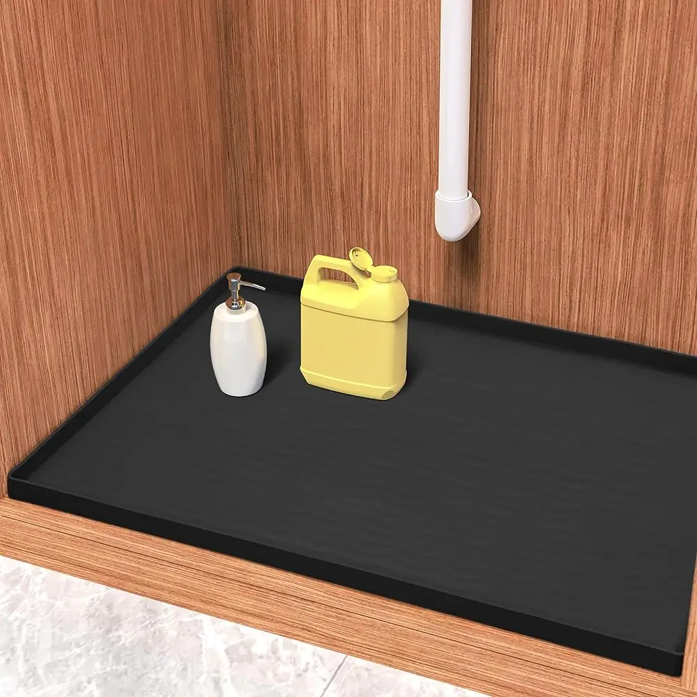 

Waterproof Silicone Under Sink Mat 19'' X 19'' Shelf Liner For Kitchen And Bathroom, Cabinet And Counter Protector, Storage And
