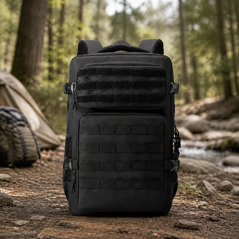 35L Waterproof Nylon Tactical Backpack with Molle Webbing for Hiking, Camping, Hunting, and Outdoor Sports