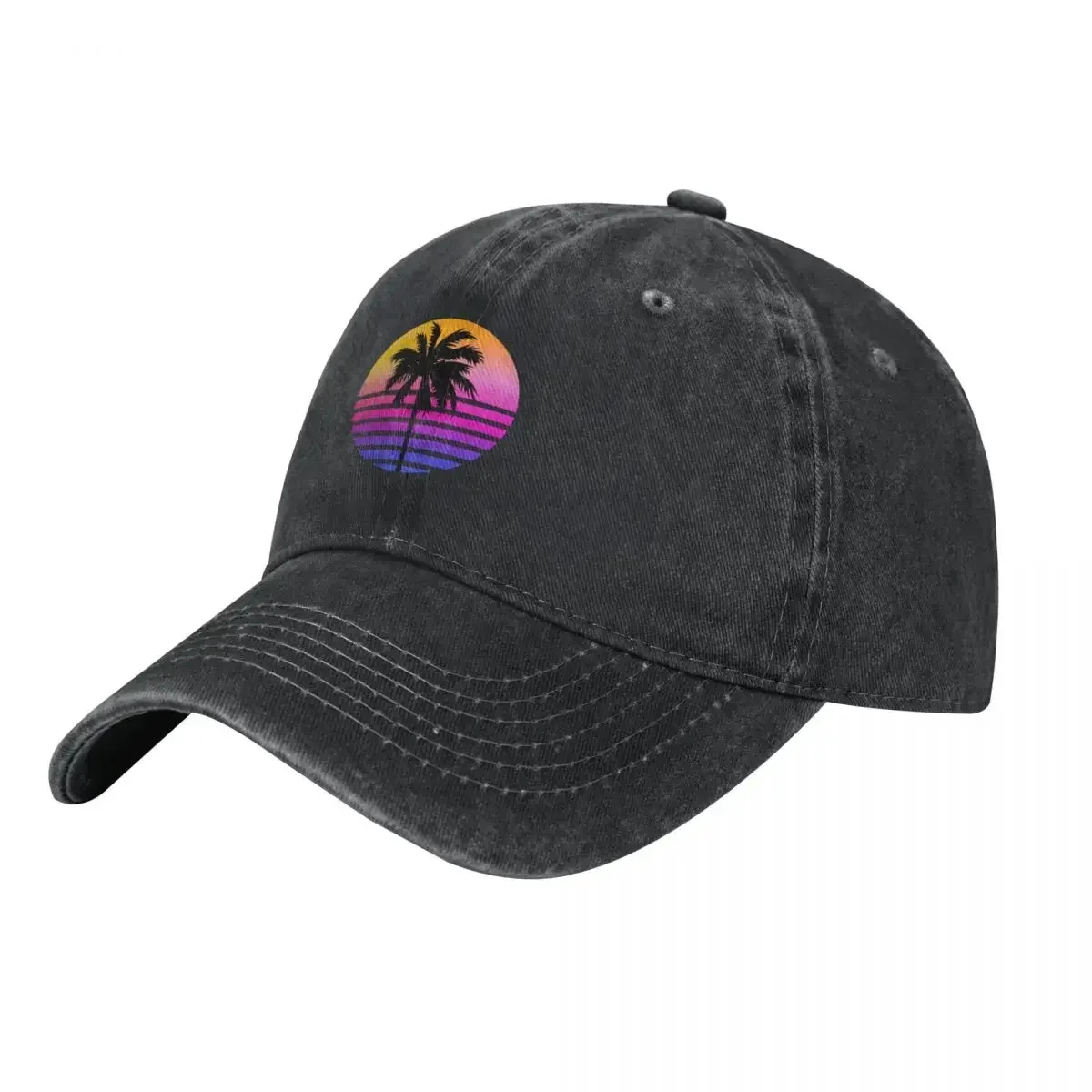 

Retro 80s Sunset Palm Tree Aesthetic Baseball Cap Streetwear New In Hat Sports Cap Luxury Cap Men Caps Women's