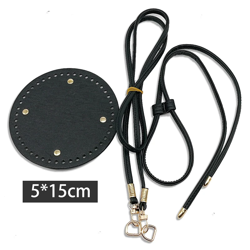 Leather Bag Strap Unique Bag Bottoms Accessories Material for DIY Handmade Hollow Drawstring Braided Bucket Bag