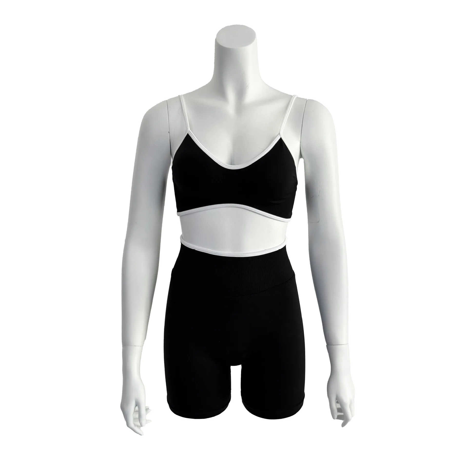 

TEVEO LOGO Sports Suit Women's Comfortable Hip Shorts Sports Elastic Vest Yoga Suit Women