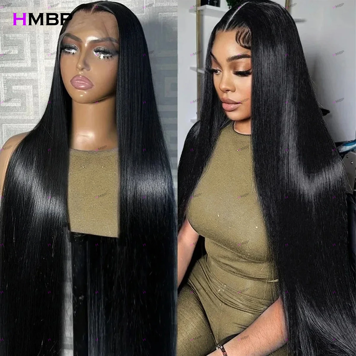 

Glueless Lace Frontal Wigs Human Hair Wear And Go Straight 360 HD Lace Frontal Wig Pre Plucked Human Hair For Women Closure Wig