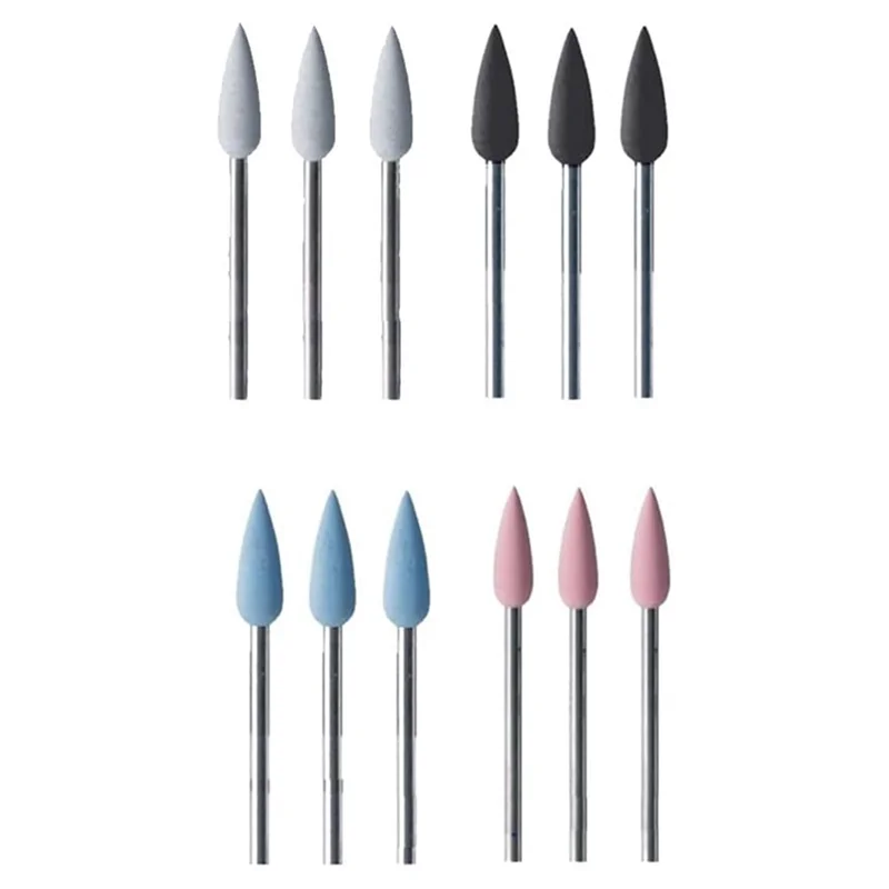 

CHCH Silicone Pointed Teardrop Polisher Set Of 12 Silicone Polishing 15 X 5.5Mm Kit Assortment 4 Grades