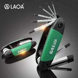 LAOA 8PCS Folding Hexagonal Wrench Set 1.5-8mm CR-V Hexagonal Screwdriver