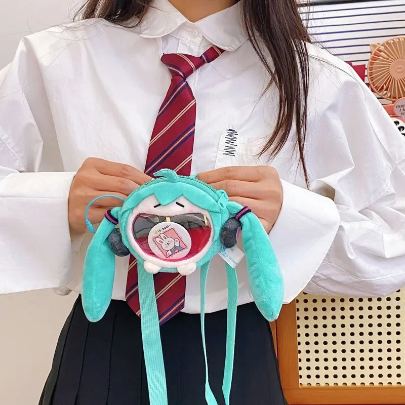 Portmonetka Hatsune Miku Damska Torba na Ramię Cartoon Kawaii 14cm Torba na Słuchawki Pluszowa Torba Pain Torba na Ramię z Łańcuszkiem Prezent dla Dziewczyny