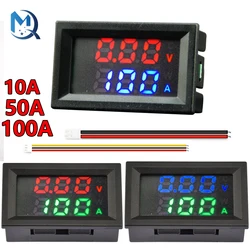 Voltmetro DC 100V 10A di alta qualità amperometro blu + rosso LED amp meter Ampere voltmetro con doppio display digitale