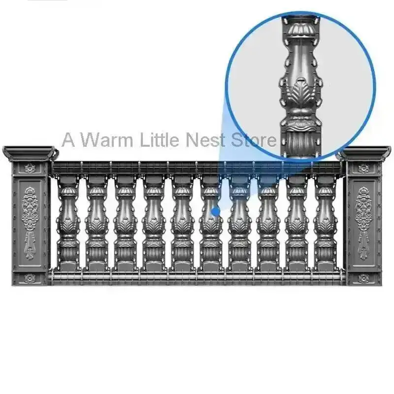 Mold European Roman Column Villa Railing Home Garden Buildings Guardrail Mold Thickened Cast-in-place Cement Balcony Fence Molds