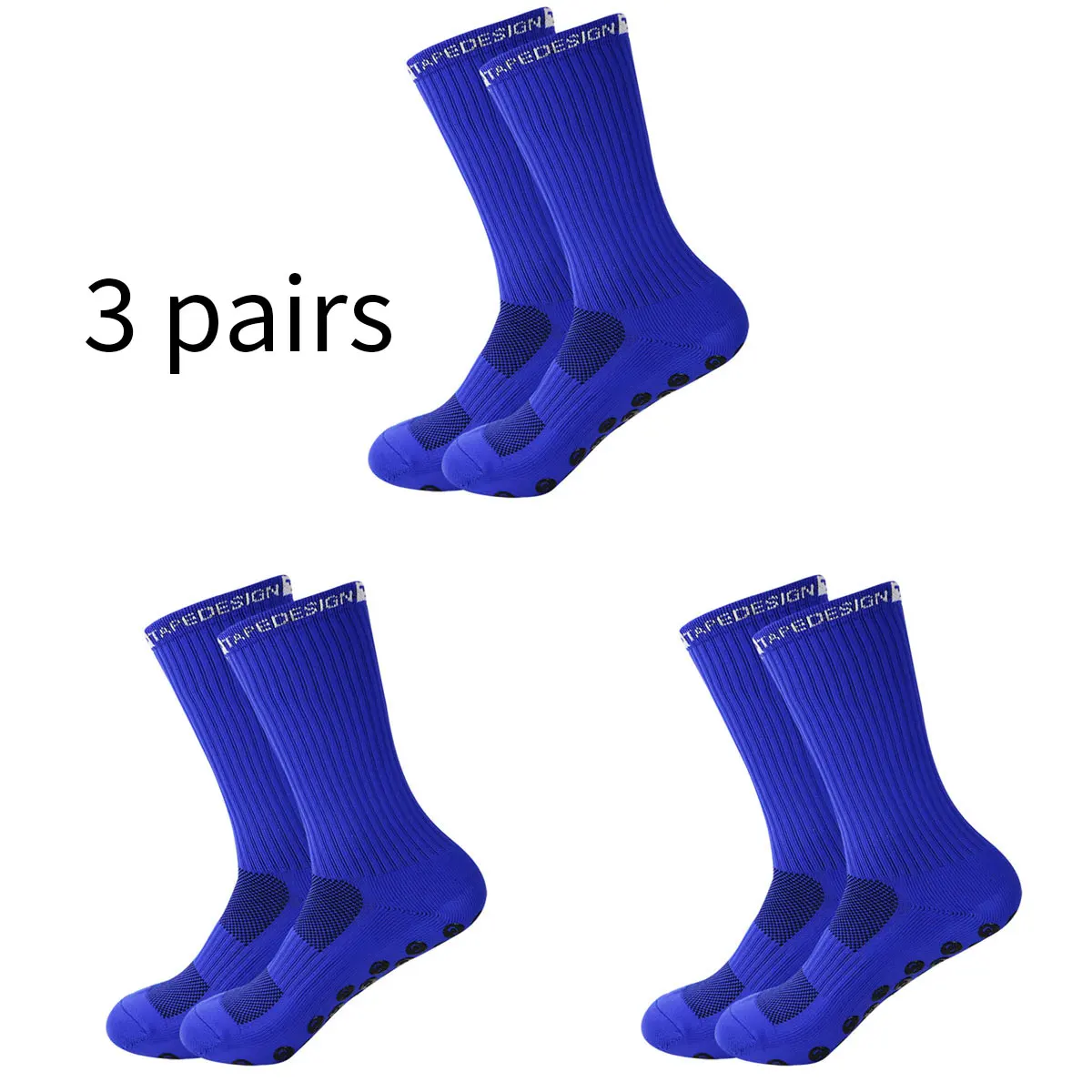 3 Pair Men\'s Non-Slip Soccer Socks Breathable Knee High Towel Bottom Cycling Hiking Sports Training Women Child Football Socks