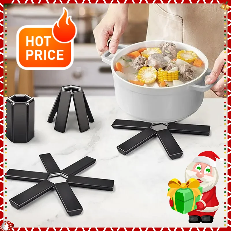 2025 Best Seller Folding Pot Mat – Heat Insulation Coaster for Pots/Pans, High-Temp Resistant Kitchen Dish Placemat