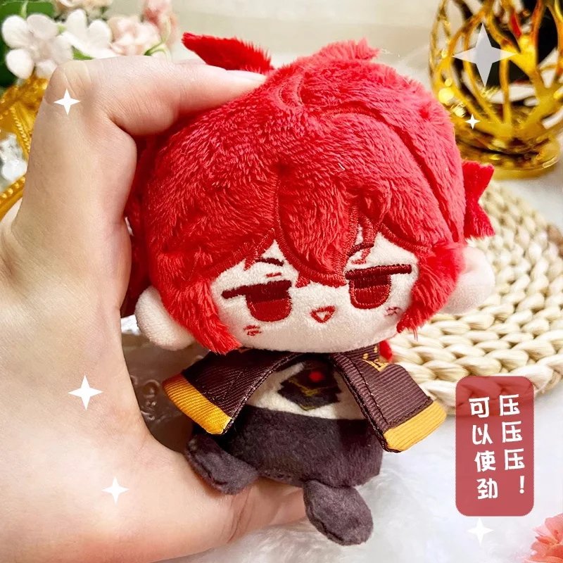 Anime Genshin Impact Kaeya Diluc Pendant Keychain Plush Doll Toys Stuffed Plushie a697  Gift