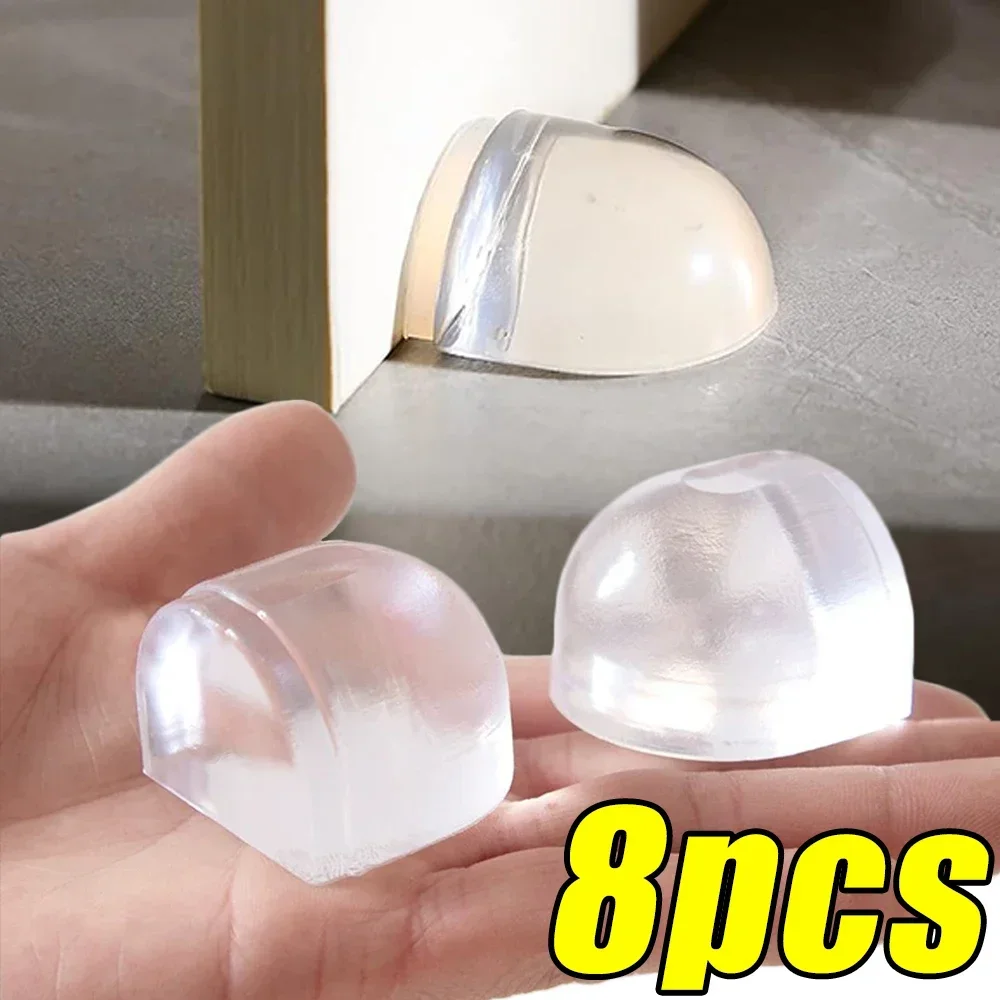 

Silicone Door Stopper Self Adhesive Anti-Collision Door Holders Catch Floor Mounted Nail-free Door Stops Protect Walls Furniture