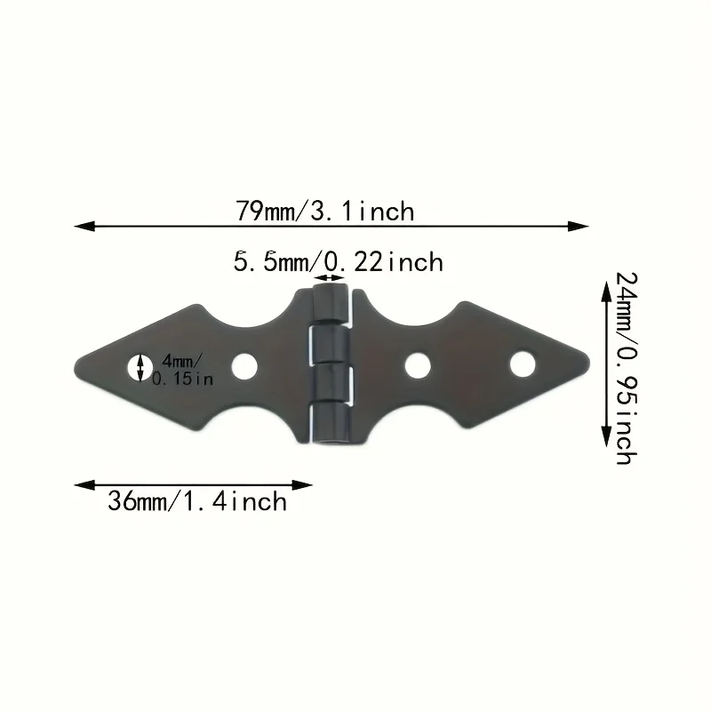 6Pcs Iron Fence Gate Hinge Heavy Duty Garden Door Hinge Replacement Rustproof Polished Finish for Yard Fence Gates Outdoor Use