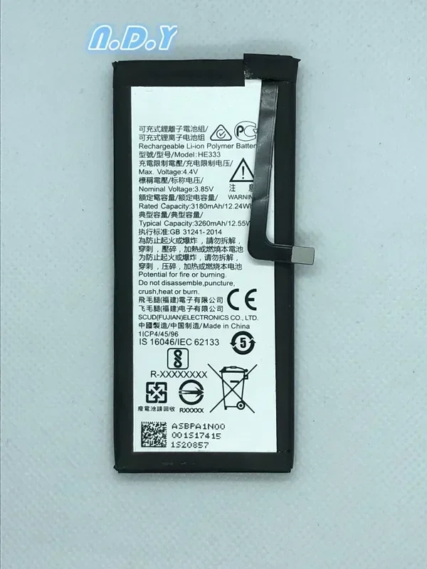 Original HE333 3260mAh Battery For Nokia 8 Sirocco HE 333  Batteries Bateria + Free Tools