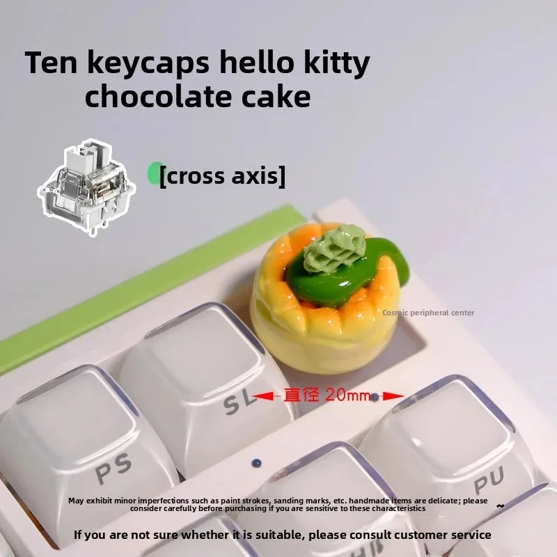 Food Themed Resin Knob/Keycaps Cute Creative Cake with Hi75 Knob Compatible with MX Switches for Mechanical Keyboards