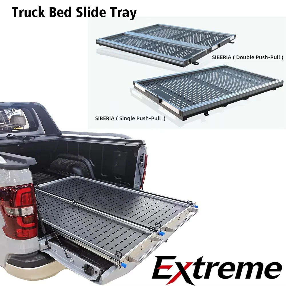 High Loading Capacity Retractable Universal Drawer Cargo Tray for Pick-up Trucks Waterproof Sliding Tray Compatible Ford F150