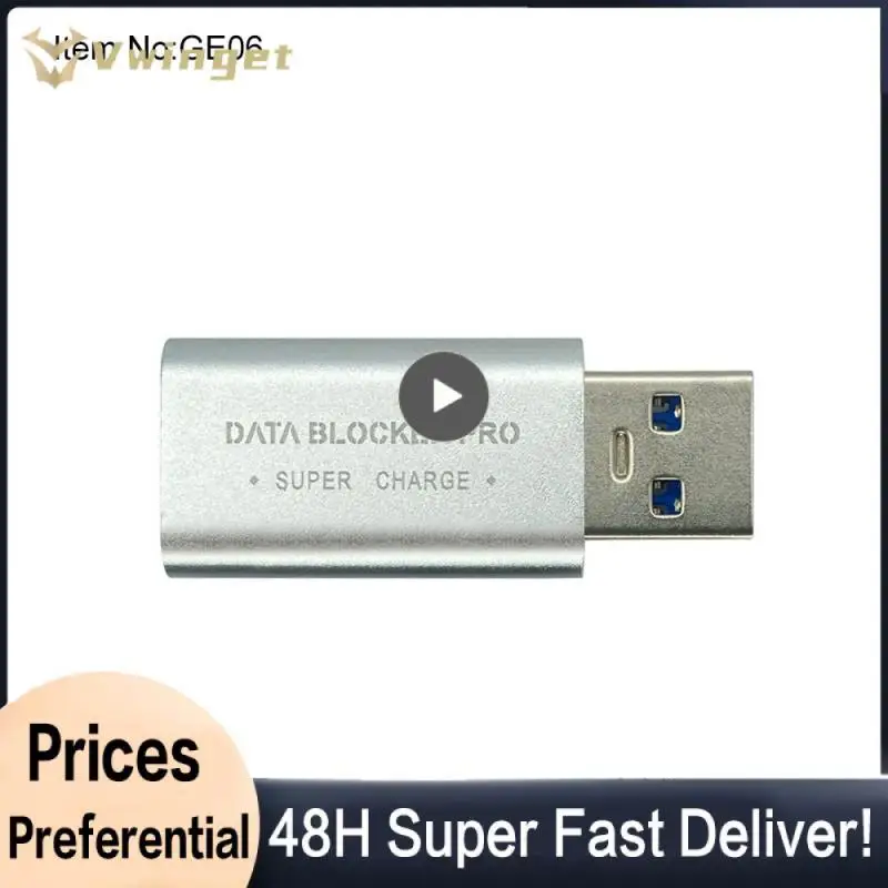 Silver Plug And Play Usb Data Blocker Support Fast Charge Charging Block Data Wear Resistance Electronic Equipment Rose Powder