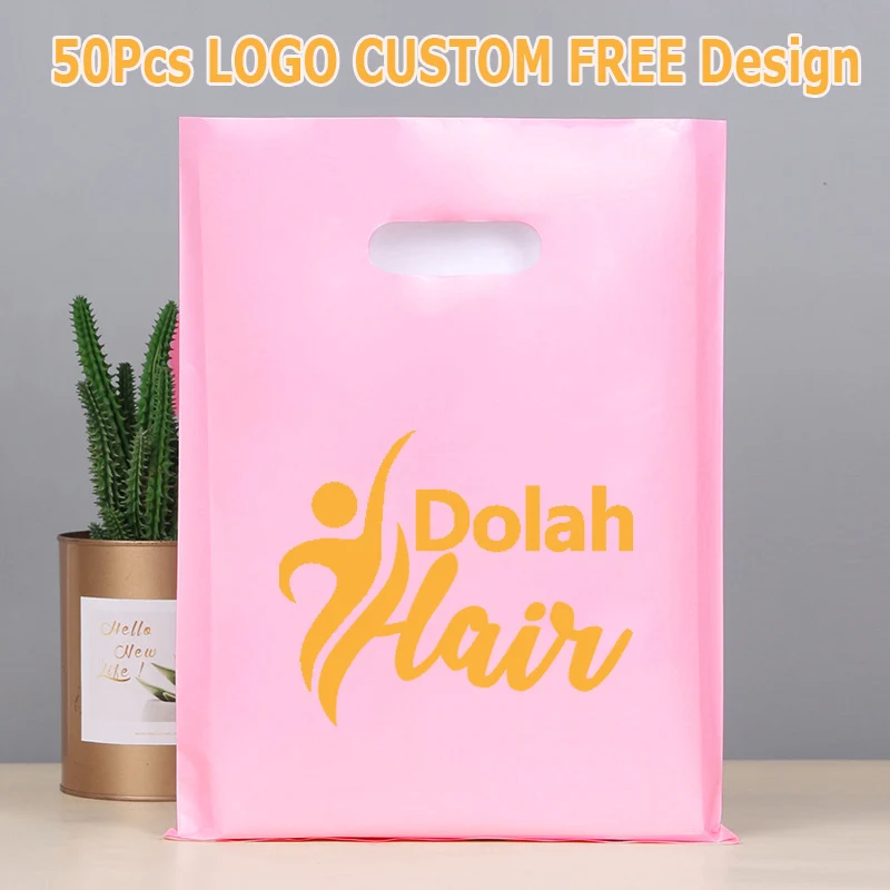プラスチック製ショッピングバッグ-ロゴ入りパーソナライズギフトバッグ-小規模ビジネス向け-50枚入り-パッケージング-小売業展示会用バッグ