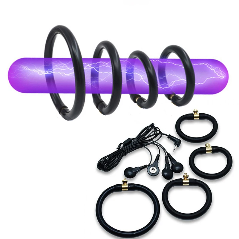 Electric Sex for Men Penis Cock Ring,E stim E-stim Estim Cockring,BDSM Electro Shock Glans Trainer,Electrosex Electrostimulation