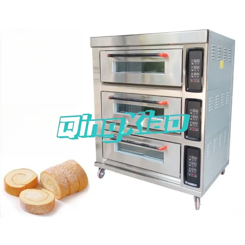 Commercial Electric Oven with Independent Upper and Lower Temperature Control Three-layer Oven for Mooncakes Pizzas Bread