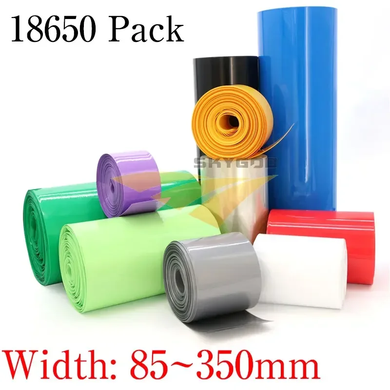 

85mm ~ 350mm 18650 Lithium Battery Heat Shrink Tube Li-ion Wrap Cover Skin PVC Shrinkable Tubing Film Sleeves Insulation Sheath