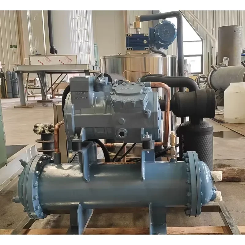 Output 2 Ton SS316 Seawater Cooled Automatic Salt Water Flake Ice Machine for Seafood Fishing Industry