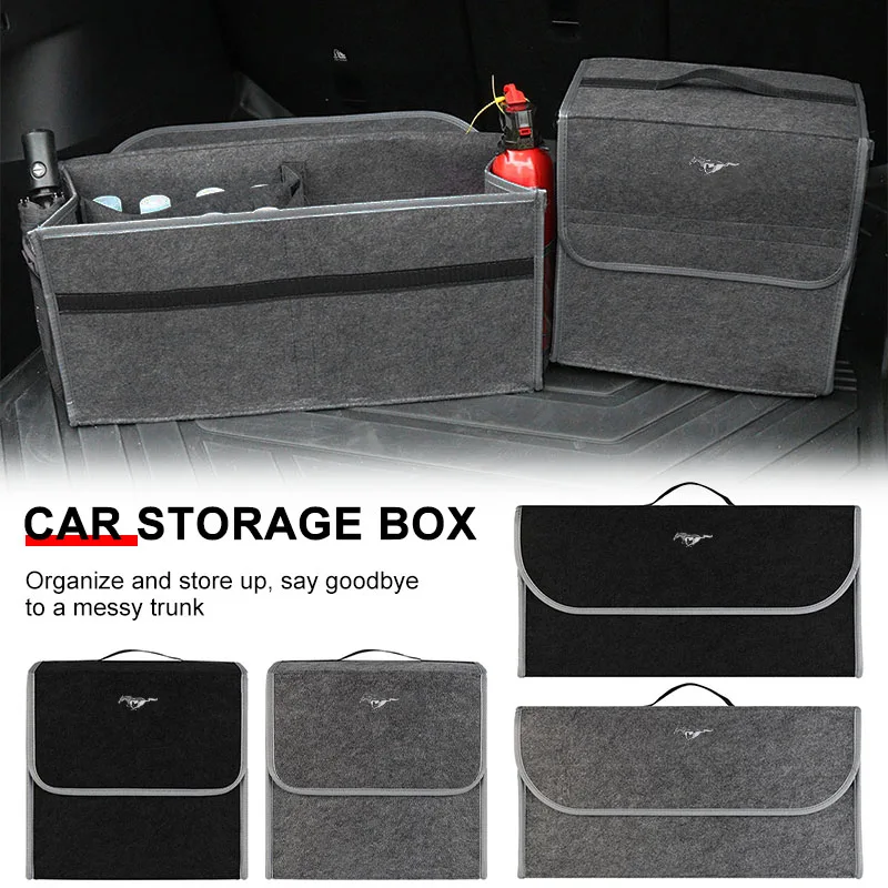 For Ford Mustang Universal Big Size Shelby Valve core Car Trunk Large Capacity Sundries Storage Box Organizer Bag Tool Case