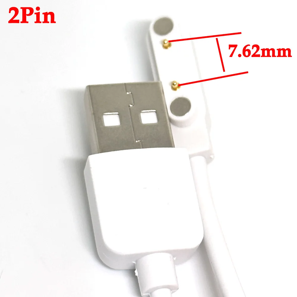 

2Pin 60CM Universal Smart Watch Charger Cord Magnetic Charging Cable 2 Pin USB 7.62MM Charger