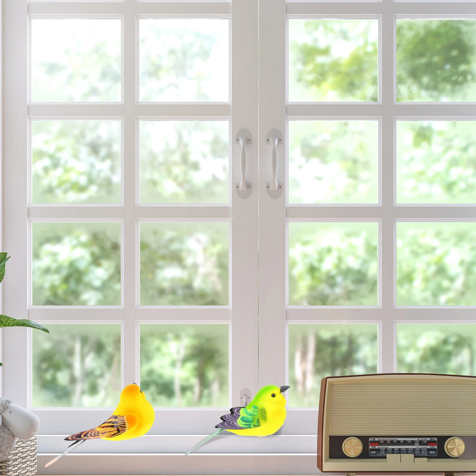 

5 шт. декоративных фигурок птиц для сада, реалистичные искусственные украшения в виде птиц, компактный размер для двора, газона, балкона, ландшафтного дизайна