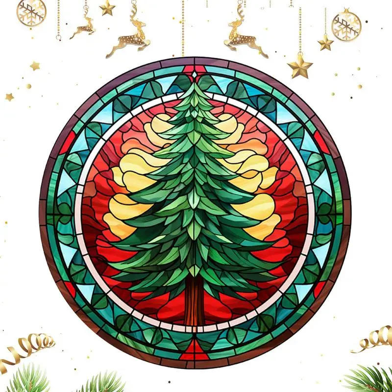 Christmas Window Stickers Christmas Window Decorative Clings Pine Tree Mirror Sticker Decals Tree Window Glass Decoration Cling
