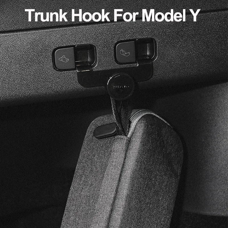 Rear Trunk Hook For Tesla Model Y Bag Umbrella Hanger Holder Tidying Storage Space Saving Car Organizer Accessories 2021-2024