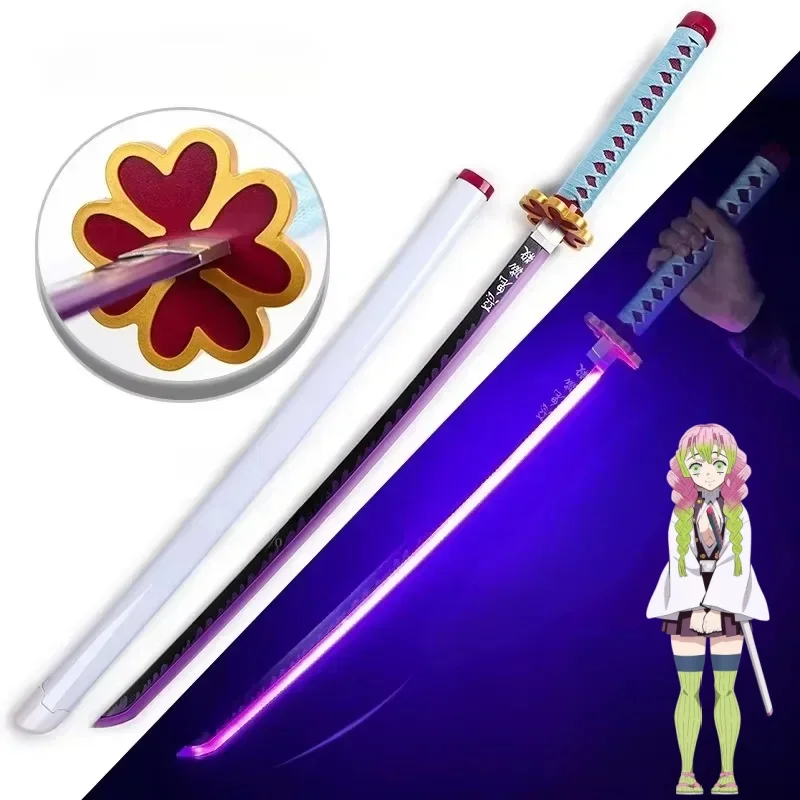 104 cm Heldere Katana LED Licht Zwaard Kimetsu Geen Yaiba Anime Cosplay Prop Real Size Japanse Katana Samurai Sabel Demon Slayer