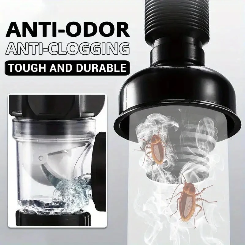 الوجه العلوي المضادة للرائحة استنزاف الأنابيب مجموعة بالوعة المطبخ استنزاف قابل للسحب إزالة الروائح الكريهة تصفية مرنة ماسورة التصريف الحمام مكافحة انسداد #4