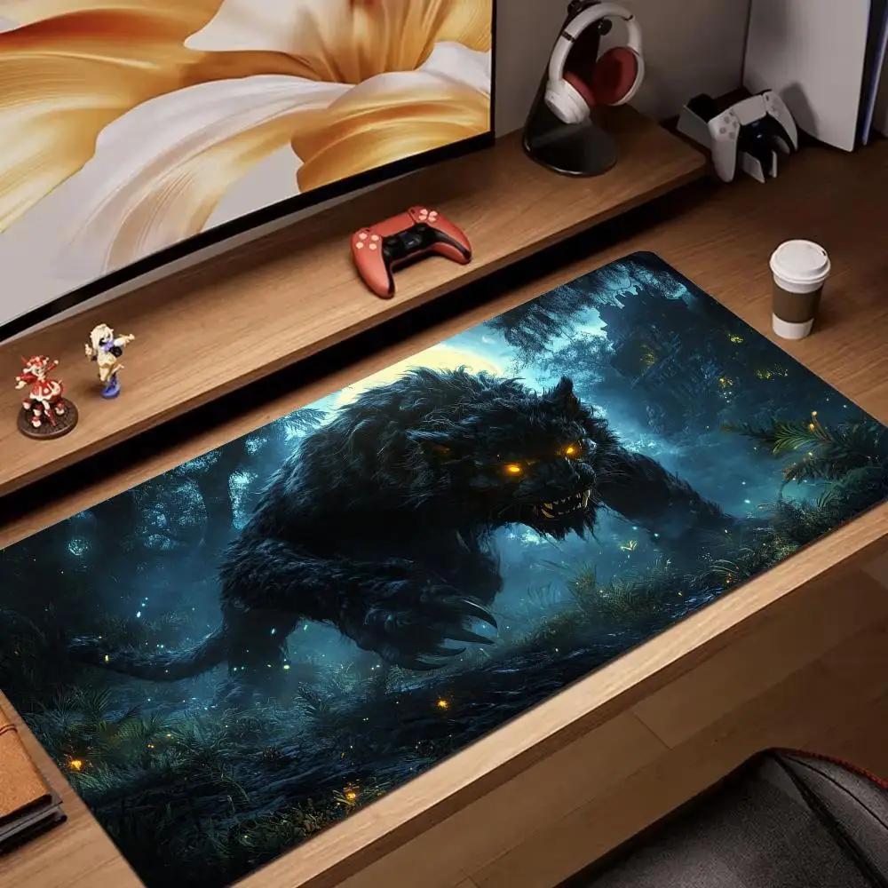 

Fierce black panther anime Mouse Pad rubber anti-slip Desk Mat XXL gaming mats gamer pc accessories keypad expansion mousepad