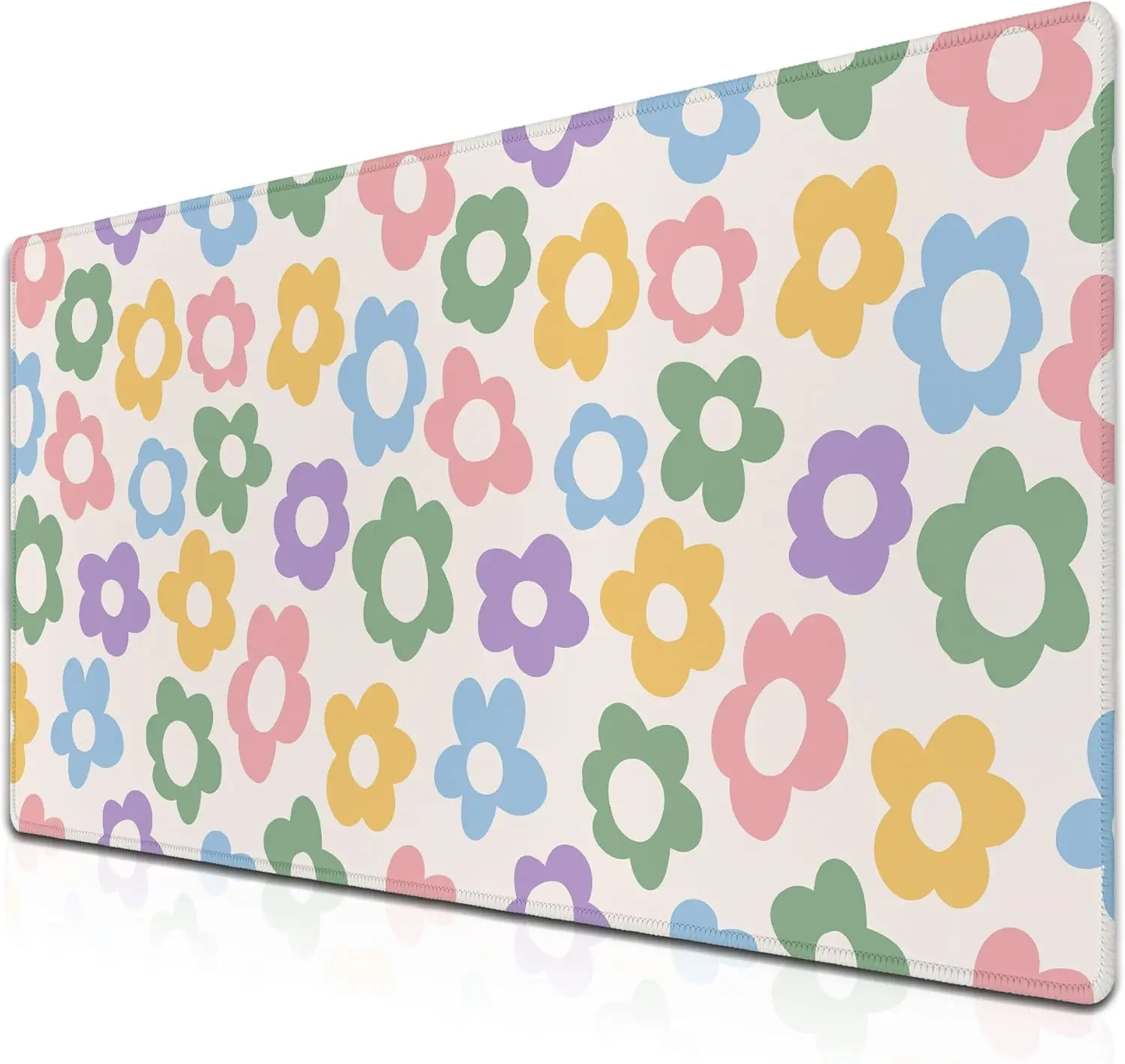 Colorful Groovy Flowers Jumbo Desk Mat – Extra Large Non-Slip Mouse Pad for Women, Perfect for Gaming and Office