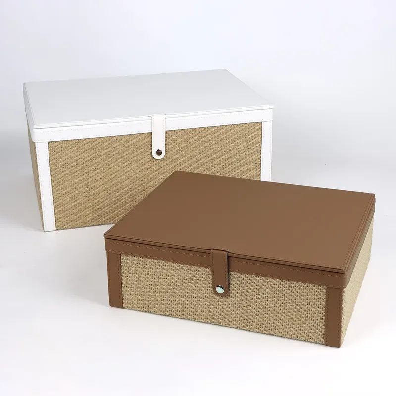 Large Capacity Clamshell Storage Box Premium Leather Organizer for Bedroom Living Room Under Bed Clothes Snacks Toys Spot