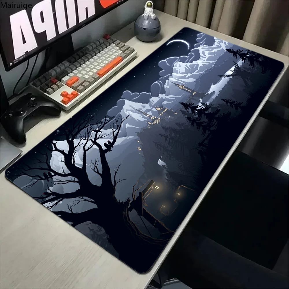Forest Night Mouse Pad HD Anime Desk Pad Extended Gaming Keyboard Mats rubber Anti-wrinkle Non-slip Large Gamer Mousepad XL XXL